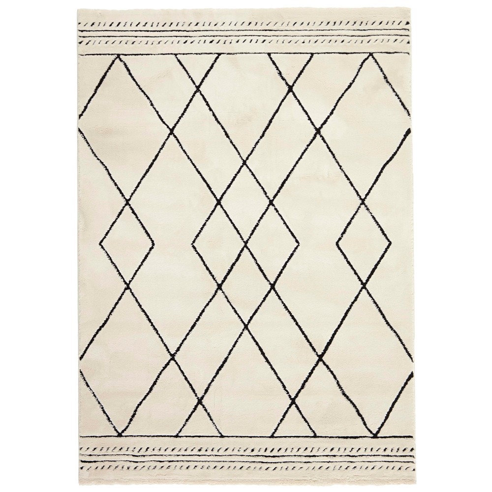 Morocco Textured Diamond 8191A NM578 Rug in Cream Black